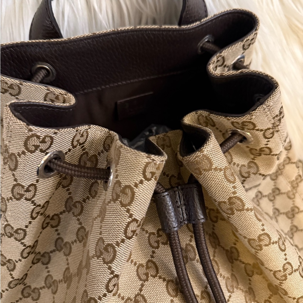 Gucci Beige and Brown Monogram Backpack - Picture 3 of 6